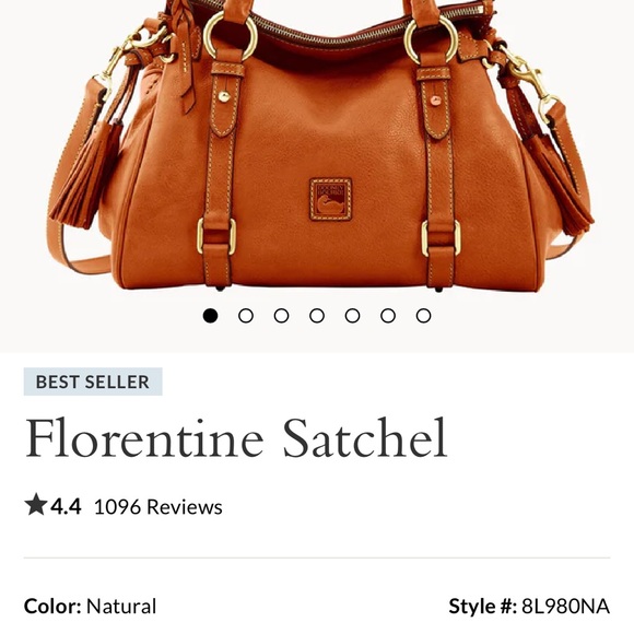 Dooney & Bourke  Florentine Satchel Leather Tote Bag natural excellent condition - Picture 16 of 16